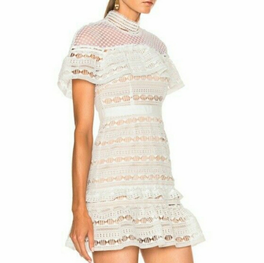 ❌SOLD❌NEW WITH TAGS Yoke Frill Mini Dress White - Picture 1 of 12